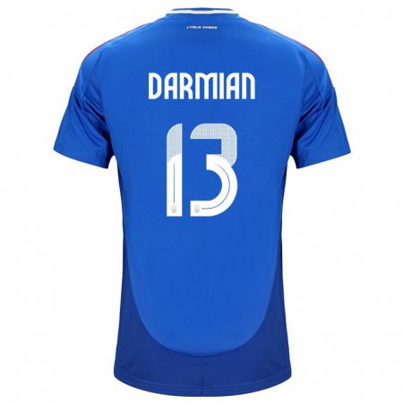 Kandiny Gyermek Olaszország Matteo Darmian #13 Kék Hazai Jersey 24-26 Mez Póló Ing