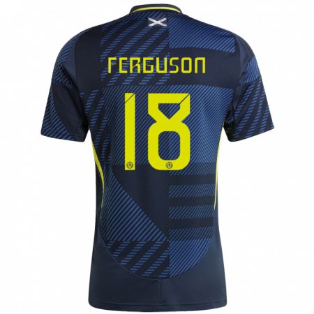 Kandiny Gyermek Skócia Lewis Ferguson #18 Sötétkék Hazai Jersey 24-26 Mez Póló Ing