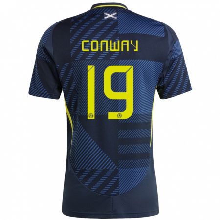 Kandiny Gyermek Skócia Tommy Conway #19 Sötétkék Hazai Jersey 24-26 Mez Póló Ing