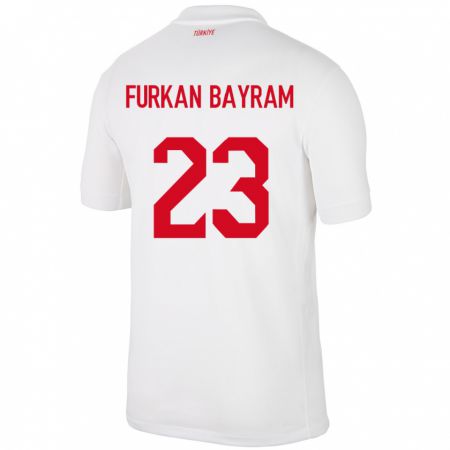 Kandiny Gyermek Törökország Mert Furkan Bayram #23 Fehér Hazai Jersey 24-26 Mez Póló Ing