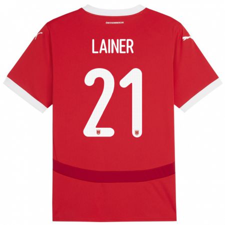 Kandiny Gyermek Ausztria Stefan Lainer #21 Piros Hazai Jersey 24-26 Mez Póló Ing