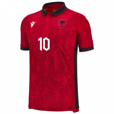 Kandiny Gyermek Albania Adrion Pajaziti #10 Piros Hazai Jersey 24-26 Mez Póló Ing