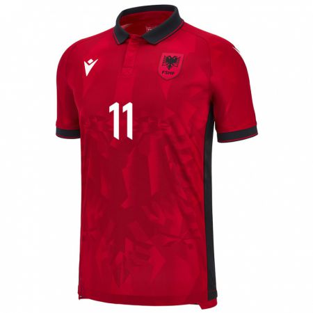 Kandiny Gyermek Albania Megi Doçi #11 Piros Hazai Jersey 24-26 Mez Póló Ing