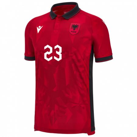 Kandiny Gyermek Albania Thomas Strakosha #23 Piros Hazai Jersey 24-26 Mez Póló Ing