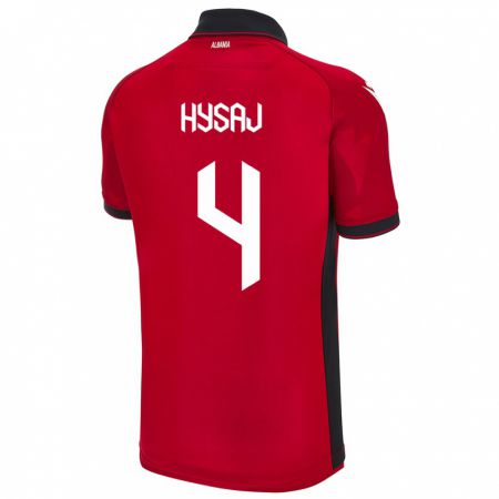 Kandiny Gyermek Albania Elseid Hysaj #4 Piros Hazai Jersey 24-26 Mez Póló Ing