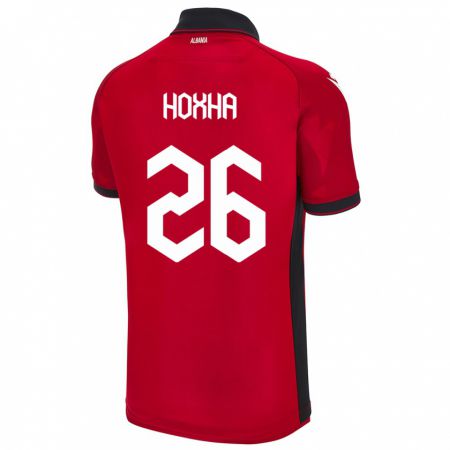 Kandiny Gyermek Albania Arbër Hoxha #26 Piros Hazai Jersey 24-26 Mez Póló Ing