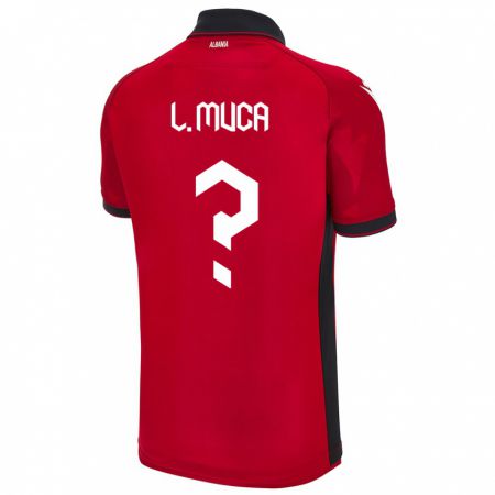 Kandiny Gyermek Albania Leonard Muca #0 Piros Hazai Jersey 24-26 Mez Póló Ing