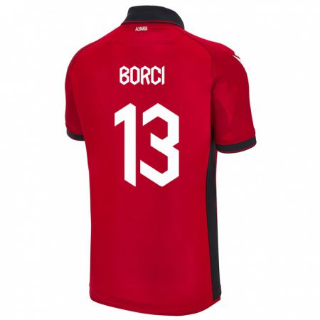 Kandiny Gyermek Albania Klaudia Borci #13 Piros Hazai Jersey 24-26 Mez Póló Ing