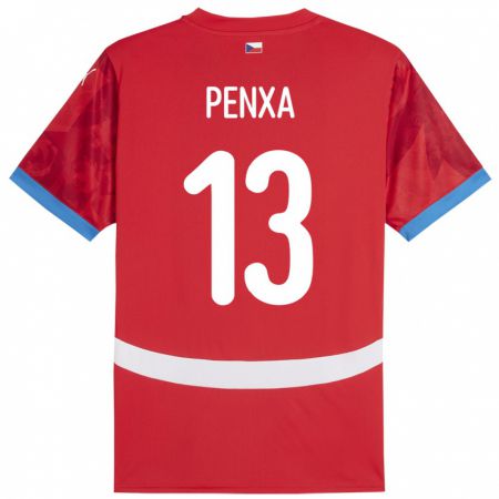 Kandiny Gyermek Csehország Lukas Penxa #13 Piros Hazai Jersey 24-26 Mez Póló Ing