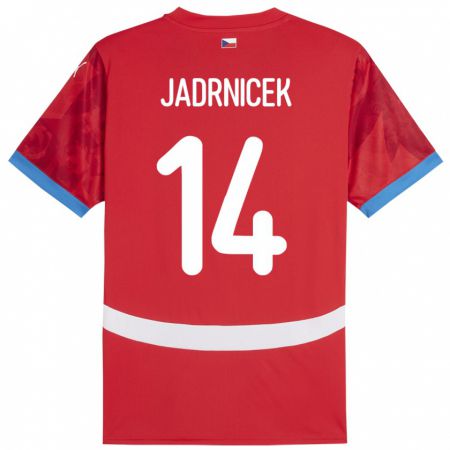 Kandiny Gyermek Csehország Nikola Jadrnicek #14 Piros Hazai Jersey 24-26 Mez Póló Ing