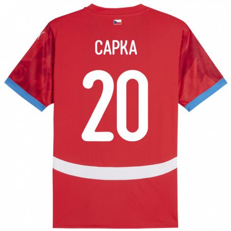 Kandiny Gyermek Csehország Filip Capka #20 Piros Hazai Jersey 24-26 Mez Póló Ing