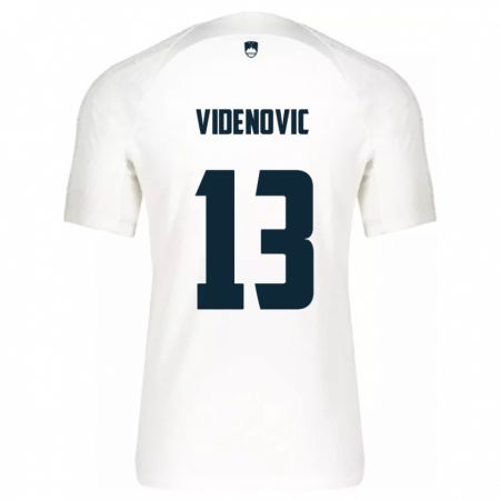 Kandiny Gyermek Szlovénia Denis Videnovic #13 Fehér Hazai Jersey 24-26 Mez Póló Ing