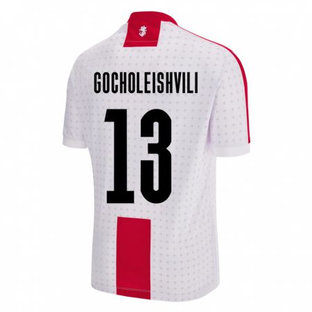 Kandiny Gyermek Grúzia Giorgi Gocholeishvili #13 Fehér Hazai Jersey 24-26 Mez Póló Ing