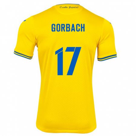 Kandiny Gyermek Ukrajna Igor Gorbach #17 Sárga Hazai Jersey 24-26 Mez Póló Ing