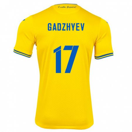 Kandiny Gyermek Ukrajna Ramik Gadzhyev #17 Sárga Hazai Jersey 24-26 Mez Póló Ing