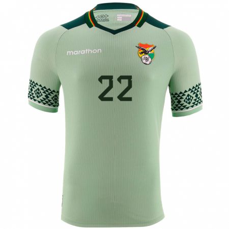 Kandiny Gyermek Bolívia Gonzalo Mendoza #22 Világos Zöld Hazai Jersey 24-26 Mez Póló Ing