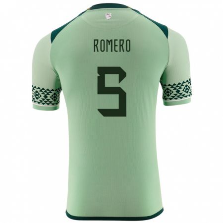 Kandiny Gyermek Bolívia César Romero #5 Világos Zöld Hazai Jersey 24-26 Mez Póló Ing