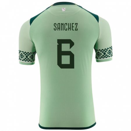 Kandiny Gyermek Bolívia Lucas Sanchez #6 Világos Zöld Hazai Jersey 24-26 Mez Póló Ing