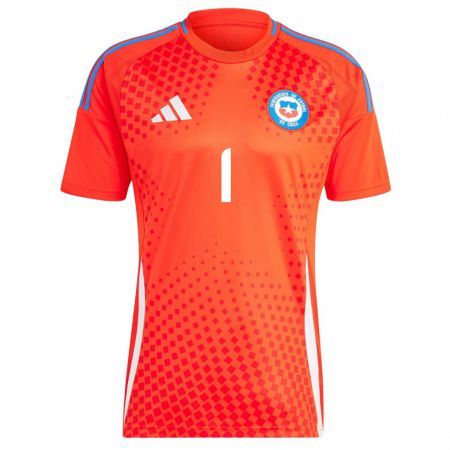 Kandiny Gyermek Chile Claudio Bravo #1 Piros Hazai Jersey 24-26 Mez Póló Ing