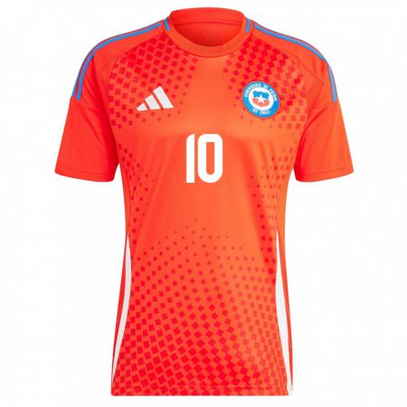 Kandiny Gyermek Chile Alexis Sánchez #10 Piros Hazai Jersey 24-26 Mez Póló Ing