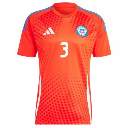 Kandiny Gyermek Chile Yahir Salazar #3 Piros Hazai Jersey 24-26 Mez Póló Ing