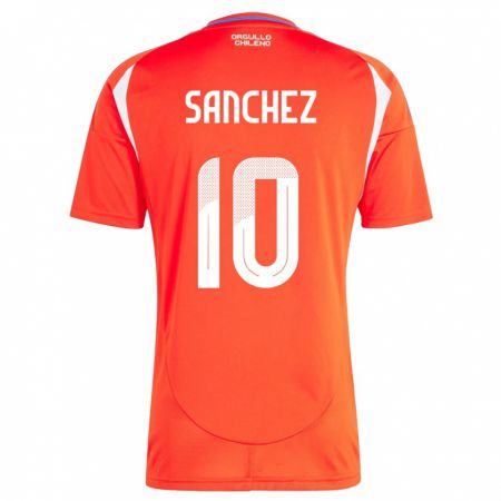 Kandiny Gyermek Chile Alexis Sánchez #10 Piros Hazai Jersey 24-26 Mez Póló Ing