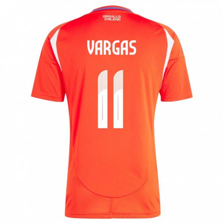 Kandiny Gyermek Chile Eduardo Vargas #11 Piros Hazai Jersey 24-26 Mez Póló Ing