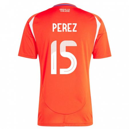 Kandiny Gyermek Chile Ignacio Pérez #15 Piros Hazai Jersey 24-26 Mez Póló Ing