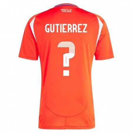 Kandiny Gyermek Chile Felipe Gutierrez #0 Piros Hazai Jersey 24-26 Mez Póló Ing