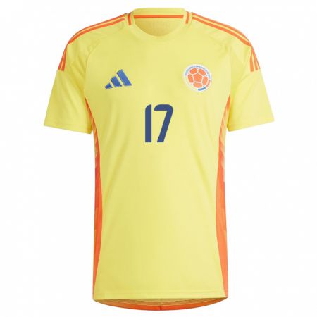 Kandiny Gyermek Kolumbia Andrés Salazar #17 Sárga Hazai Jersey 24-26 Mez Póló Ing