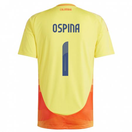 Kandiny Gyermek Kolumbia David Ospina #1 Sárga Hazai Jersey 24-26 Mez Póló Ing