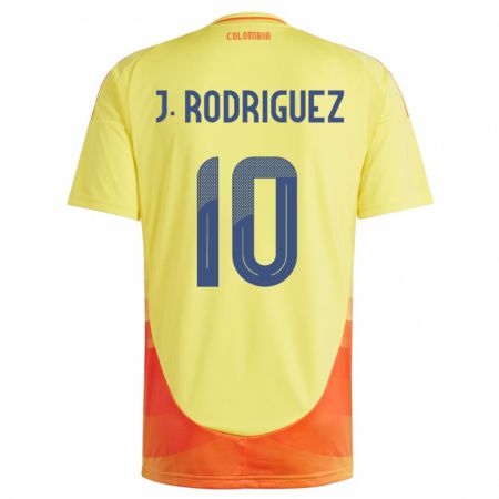 Kandiny Gyermek Kolumbia James Rodríguez #10 Sárga Hazai Jersey 24-26 Mez Póló Ing