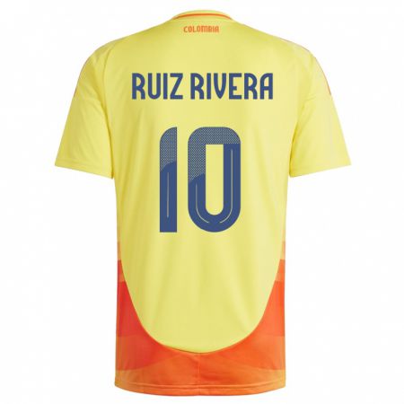 Kandiny Gyermek Kolumbia Daniel Ruiz Rivera #10 Sárga Hazai Jersey 24-26 Mez Póló Ing