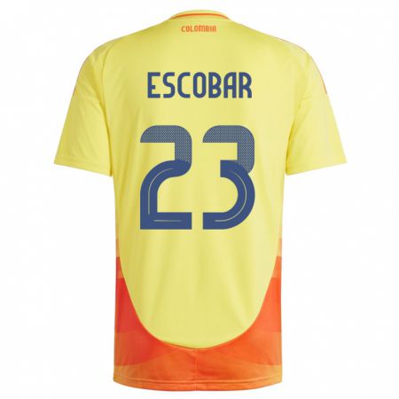 Kandiny Gyermek Kolumbia Josen Escobar #23 Sárga Hazai Jersey 24-26 Mez Póló Ing