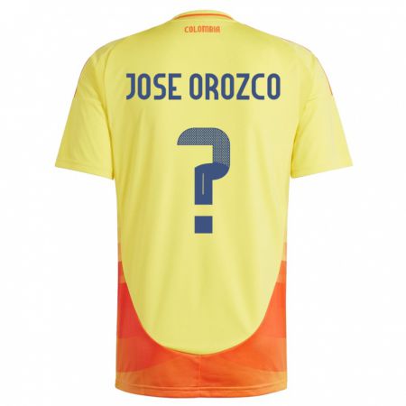 Kandiny Gyermek Kolumbia Juan José Orozco #0 Sárga Hazai Jersey 24-26 Mez Póló Ing