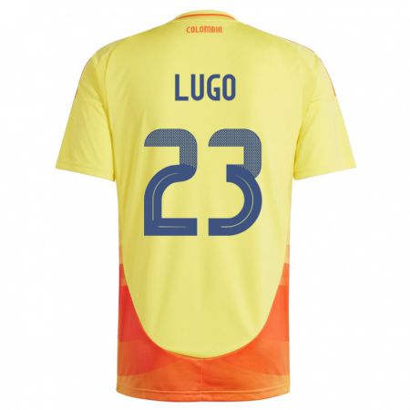 Kandiny Gyermek Kolumbia Michelle Lugo #23 Sárga Hazai Jersey 24-26 Mez Póló Ing