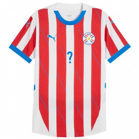 Kandiny Gyermek Paraguay Rolando Ortíz #0 Fehér Piros Hazai Jersey 24-26 Mez Póló Ing