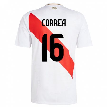 Kandiny Gyermek Peru Eslyn Correa #16 Fehér Hazai Jersey 24-26 Mez Póló Ing