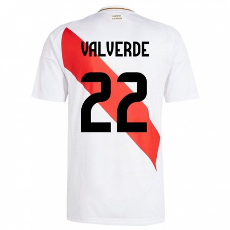 Kandiny Gyermek Peru Malena Valverde #22 Fehér Hazai Jersey 24-26 Mez Póló Ing