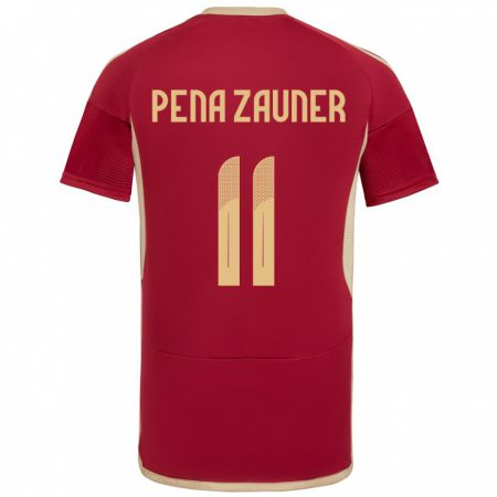 Kandiny Gyermek Venezuela Enrique Peña Zauner #11 Burgundia Hazai Jersey 24-26 Mez Póló Ing