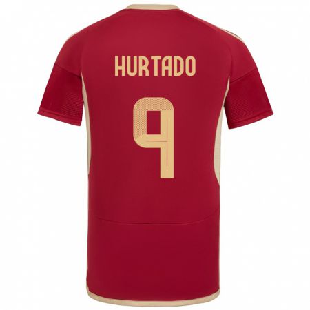 Kandiny Gyermek Venezuela Jan Hurtado #9 Burgundia Hazai Jersey 24-26 Mez Póló Ing