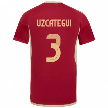 Kandiny Gyermek Venezuela Rafael Uzcátegui #3 Burgundia Hazai Jersey 24-26 Mez Póló Ing