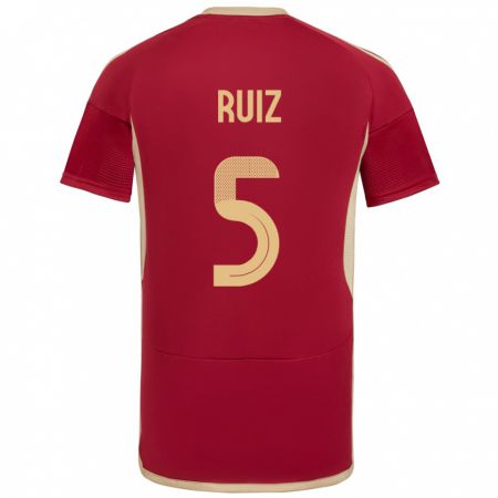 Kandiny Gyermek Venezuela Emerson Ruíz #5 Burgundia Hazai Jersey 24-26 Mez Póló Ing