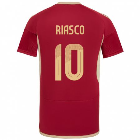 Kandiny Gyermek Venezuela José Riasco #10 Burgundia Hazai Jersey 24-26 Mez Póló Ing