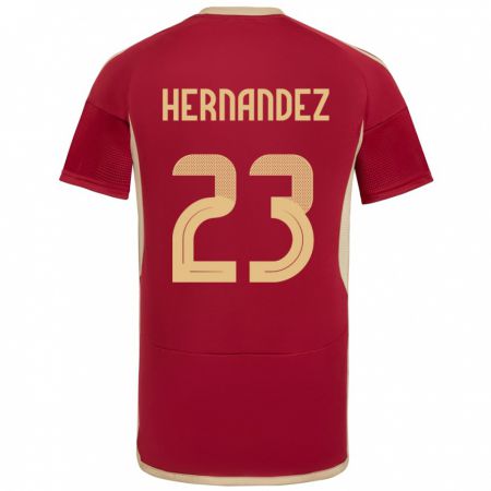 Kandiny Gyermek Venezuela Luifer Hernández #23 Burgundia Hazai Jersey 24-26 Mez Póló Ing