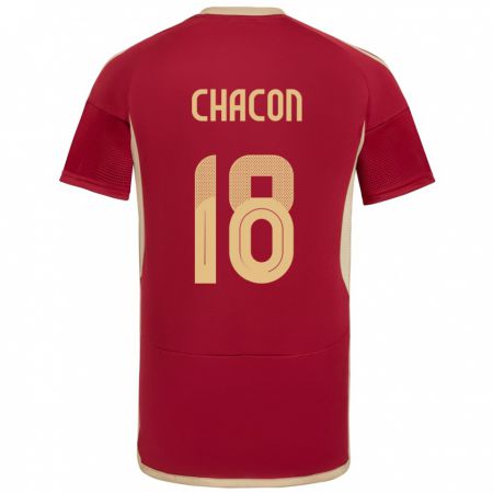 Kandiny Gyermek Venezuela Yerson Chacón #18 Burgundia Hazai Jersey 24-26 Mez Póló Ing