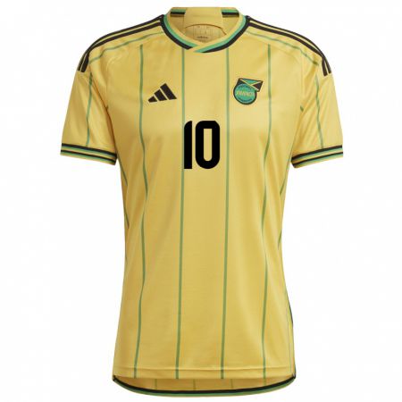 Kandiny Gyermek Jamaica Bobby De Cordova-Reid #10 Sárga Hazai Jersey 24-26 Mez Póló Ing