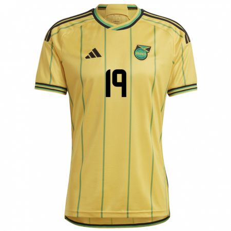 Kandiny Gyermek Jamaica Jamal Lowe #19 Sárga Hazai Jersey 24-26 Mez Póló Ing