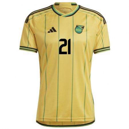 Kandiny Gyermek Jamaica Olufolasade Adamolekun #21 Sárga Hazai Jersey 24-26 Mez Póló Ing