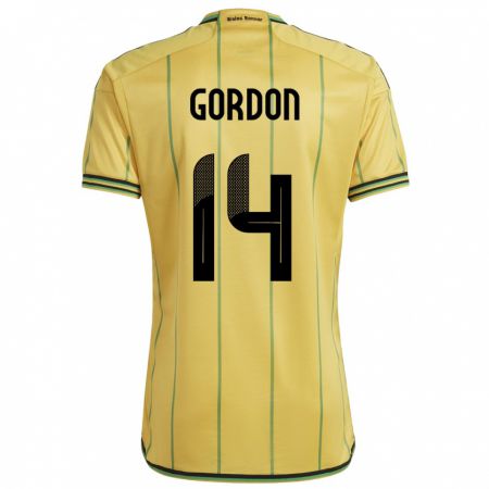 Kandiny Gyermek Jamaica Ashton Gordon #14 Sárga Hazai Jersey 24-26 Mez Póló Ing